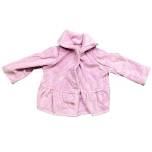 Baby Q Girls Light Purple Fleece Peplum Jacket‎ Button Front Coat Size 3-6M